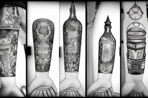 ship in a bottle tattoo idea