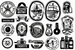 military ship in a bottle tattoo idea