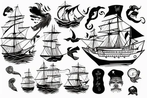 ship on rough seas tattoo idea