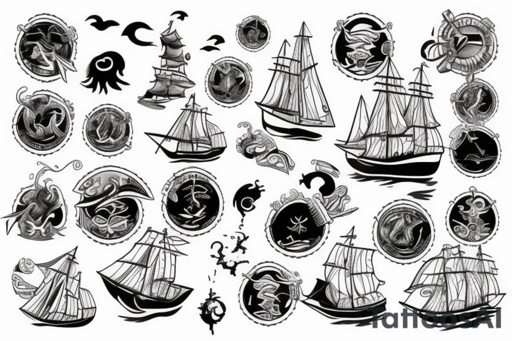 ship on rough seas tattoo idea