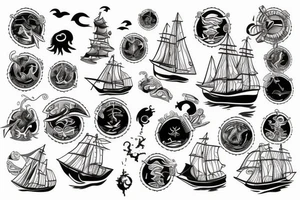 ship on rough seas tattoo idea