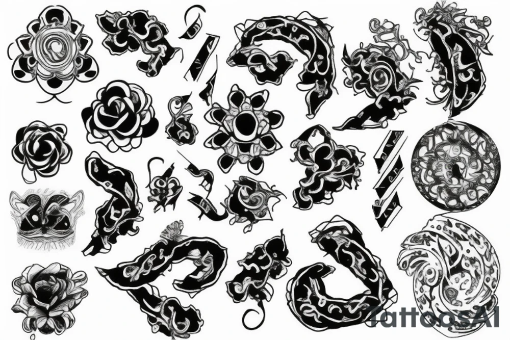 73 and 77 intertwined tattoo idea