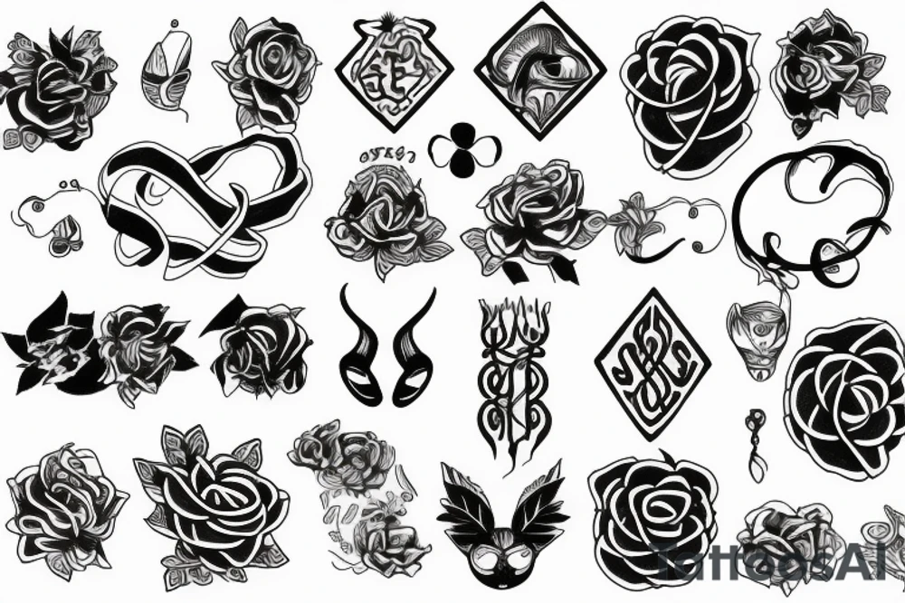 73 and 77 intertwined tattoo idea