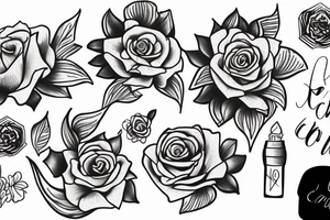 Cadet hat in flowers tattoo idea