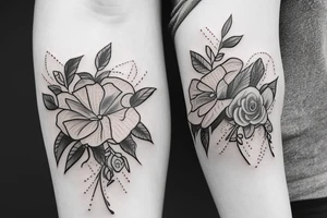 Cadet hat in flowers tattoo idea