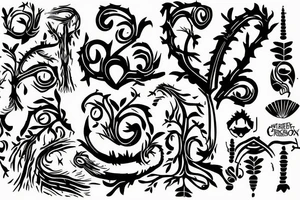 5 cheverons with train tracks and a tree tattoo idea