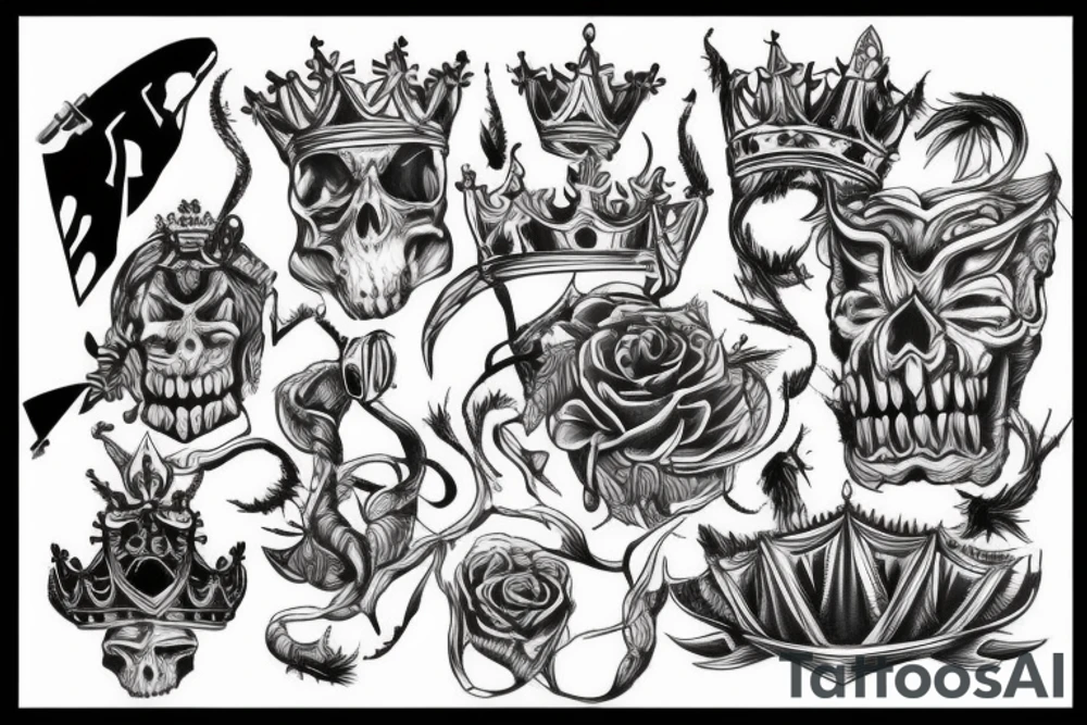 Kings destroying another king tattoo idea