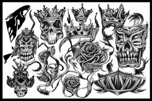 Kings destroying another king tattoo idea