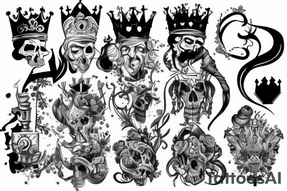Kings destroying another king tattoo idea