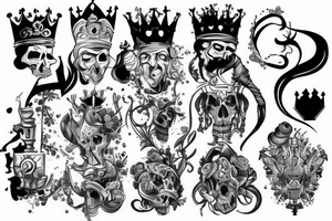 Kings destroying another king tattoo idea