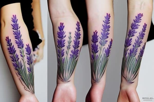 wild flower bouquet with lavender tattoo idea