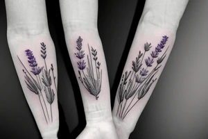 wild flower bouquet with lavender tattoo idea
