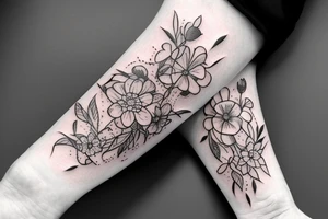 wild flower bouquet tattoo idea