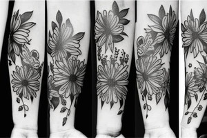 wild flower bouquet tattoo idea