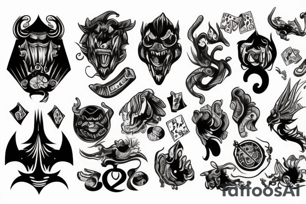 Gambling Addiction Devil Dealer tattoo idea