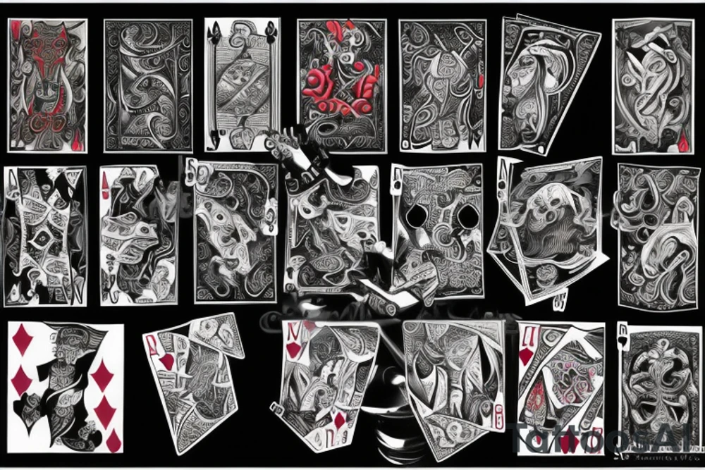 Gambling Addiction Devil Dealer tattoo idea