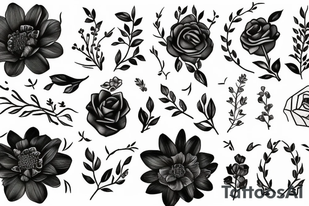 Virgo Leo Aries flower tattoo idea