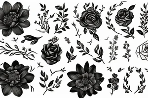 Virgo Leo Aries flower tattoo idea