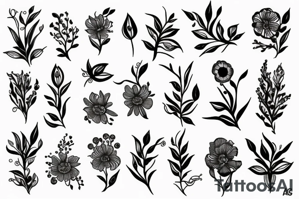 Virgo Leo Aries flower tattoo idea