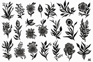 Virgo Leo Aries flower tattoo idea