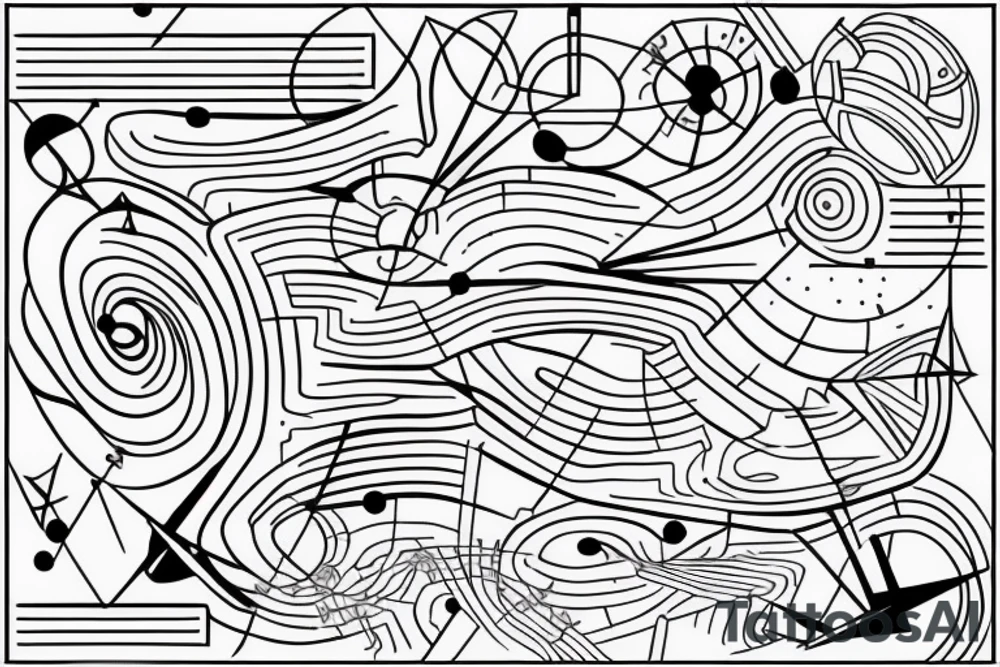 planks constant, dotted lines, magnetism tattoo idea