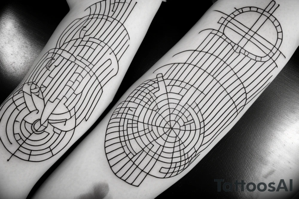 planks constant, dotted lines tattoo idea