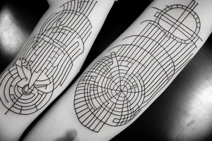 planks constant, dotted lines tattoo idea