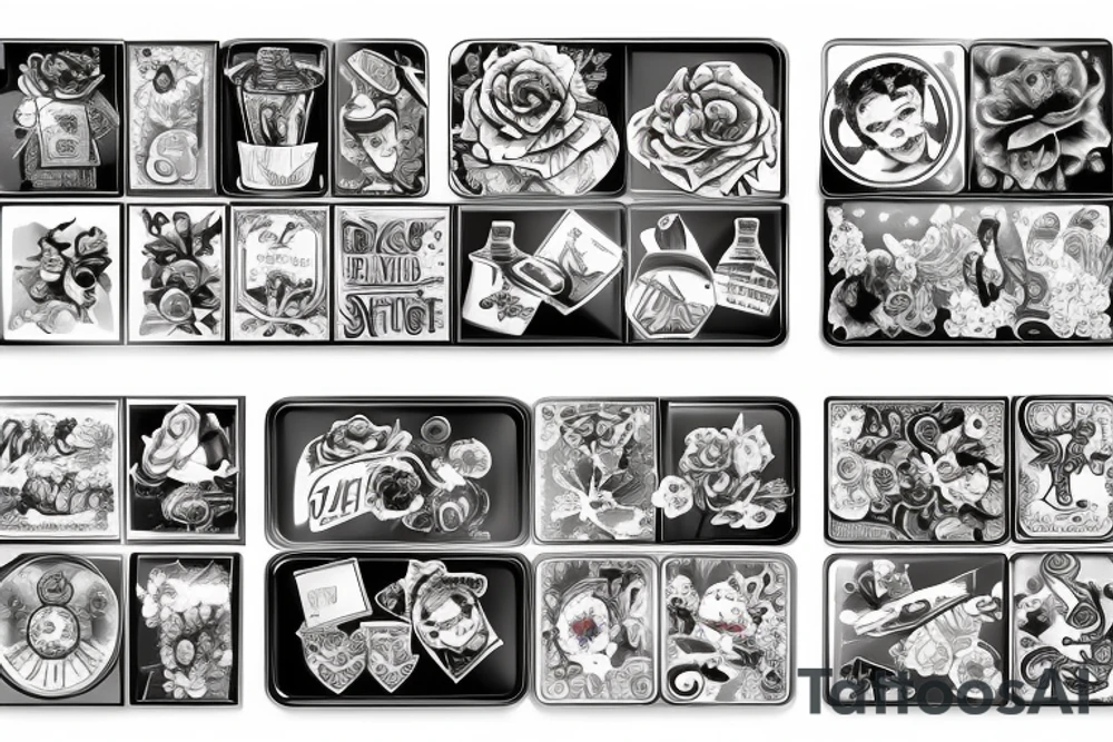 A broken plate with paintings on it tattoo idea