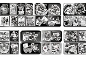 A broken plate with paintings on it tattoo idea