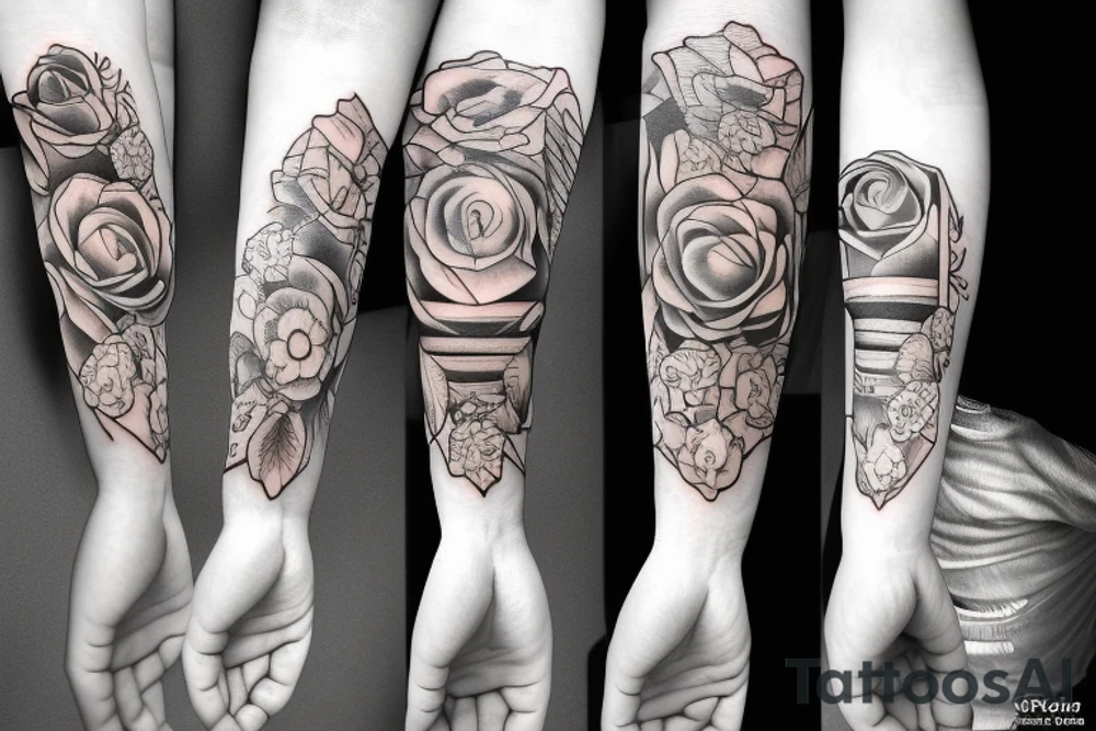 Woman wrist tattoo cover tattoo idea
