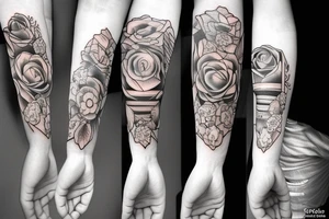 Woman wrist tattoo cover tattoo idea