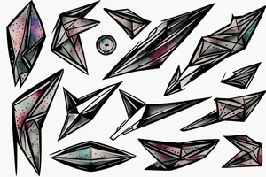 Paper plane moving forward with heaper speed trough space tattoo idea