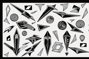 Paper plane moving forward with heaper speed trough space tattoo idea