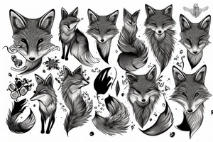 Wise old fox tattoo idea