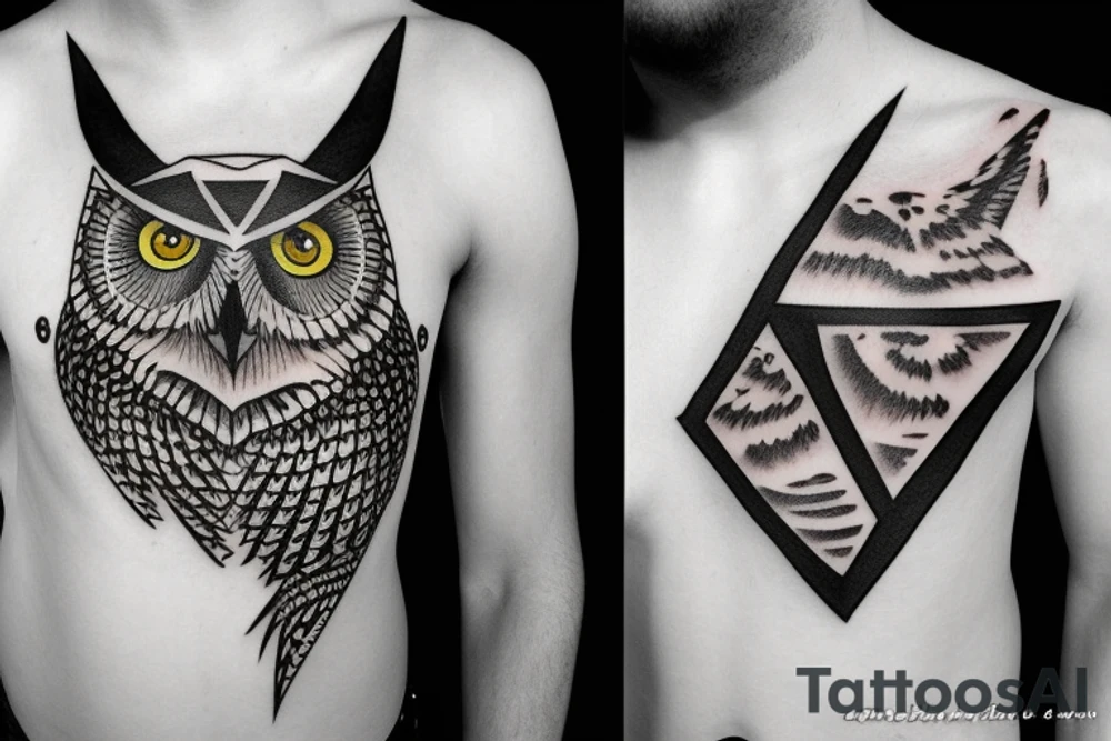 triangle snowy owl with skull inside a triangle tattoo idea triangle snowy owl with skull inside a triangle tattoo idea