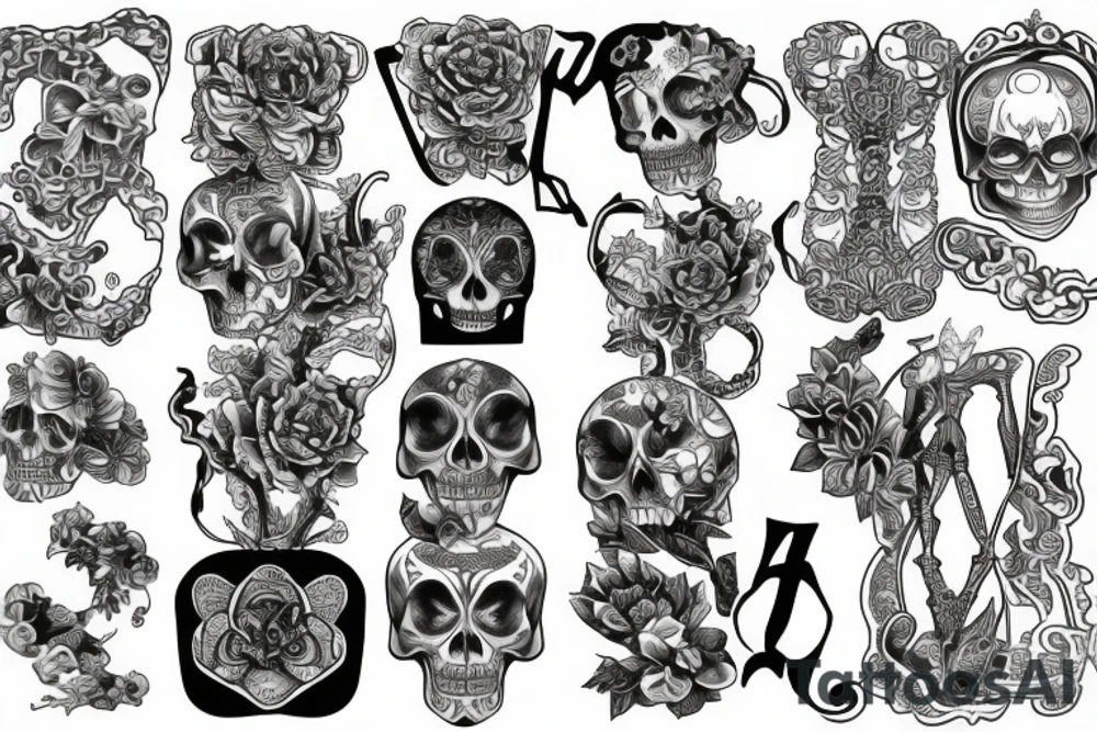 Hourglass, Scales, Skeleton, tattoo idea