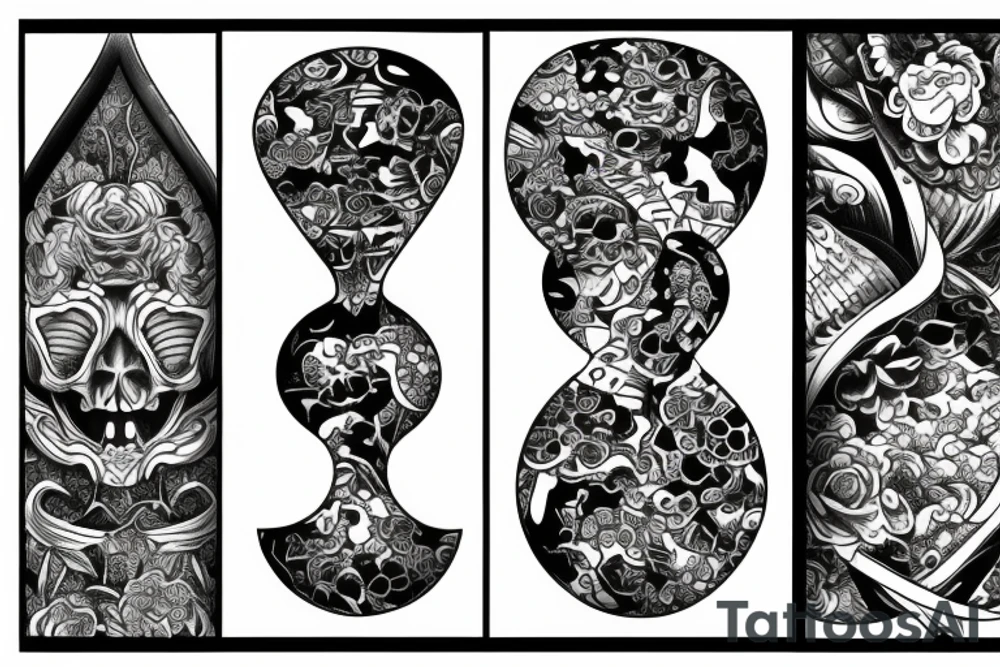 Hourglass, Scales, Skeleton, tattoo idea