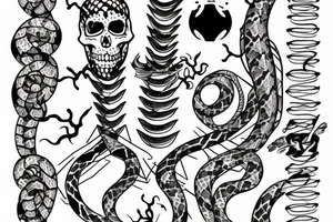 Hourglass, Snake, Skeleton tattoo idea