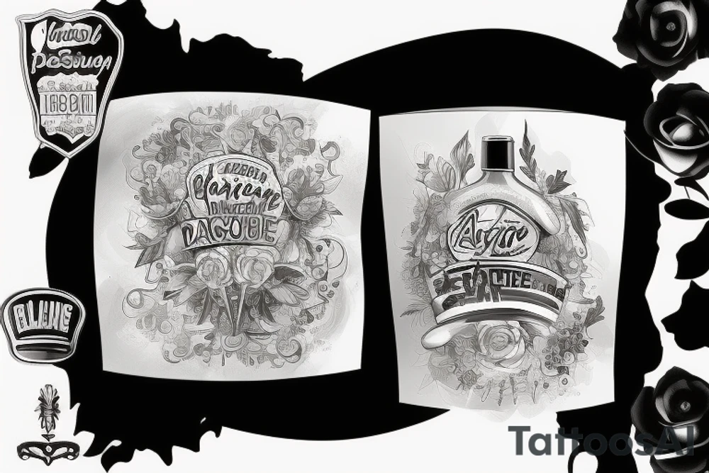 Boisson alcoolisée en perfusion avec seringue tattoo idea
