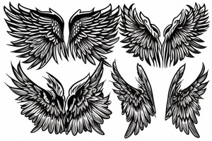 Thin wings across chest tattoo idea