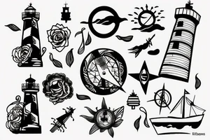 ship and lighthouse tattoo idea