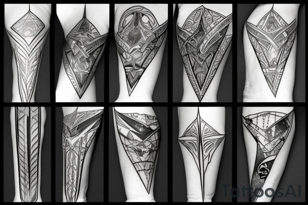 Broken long sword shattered tattoo idea