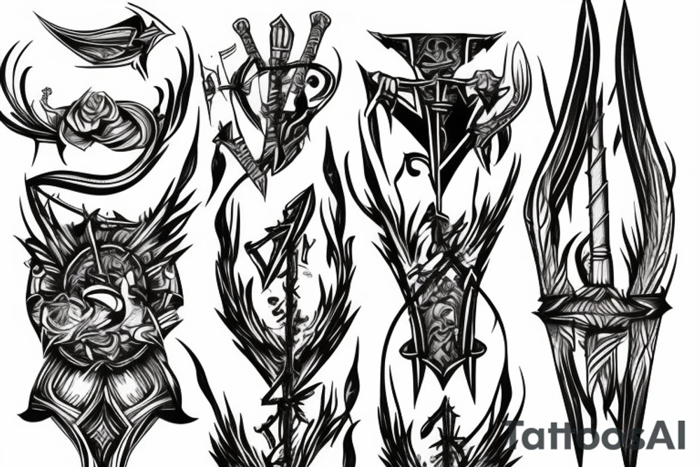 Broken long sword shattered tattoo idea