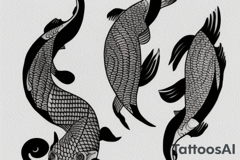 Two koi fish as yin and yang tattoo idea