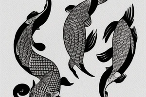 Two koi fish as yin and yang tattoo idea