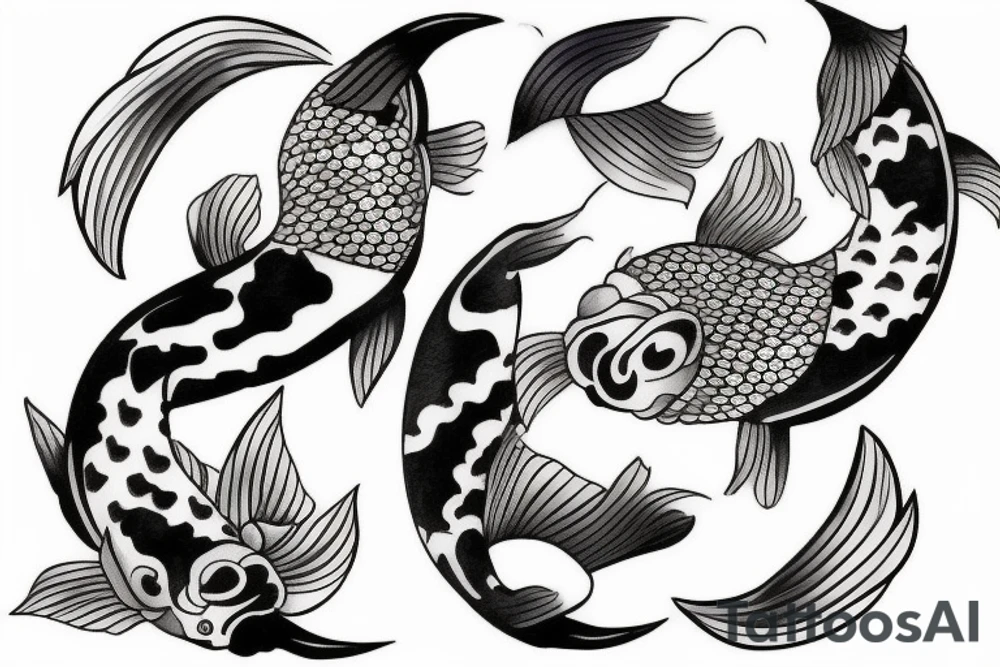 Two koi fish as yin and yang tattoo idea