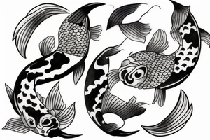 Two koi fish as yin and yang tattoo idea