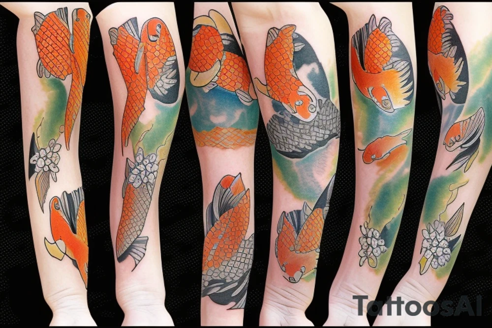 Two koi fish tattoo idea