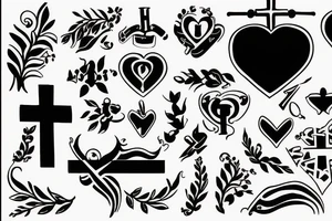 Cross Jesus heart love tattoo idea