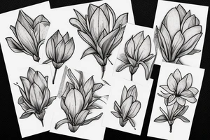 a crown and magnolia flowers tattoo idea